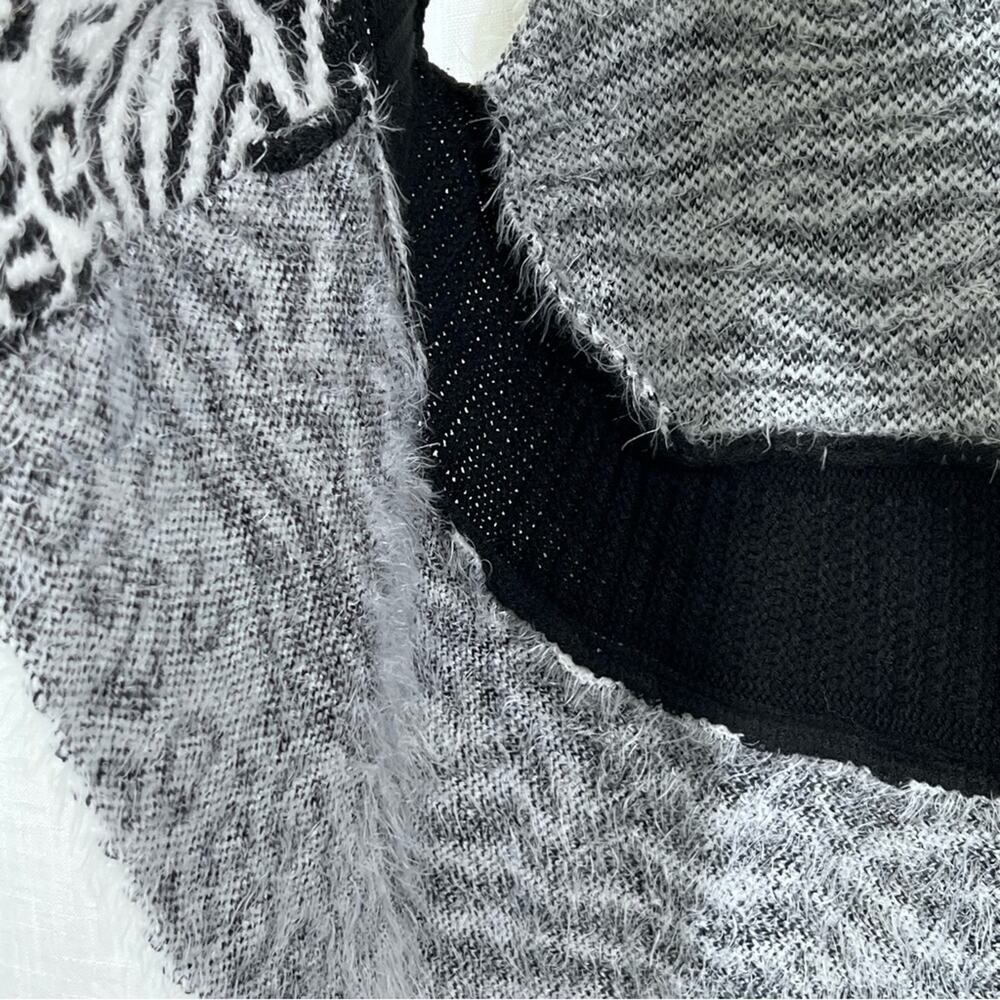 Spense Fuzzy Animal Print Soft Swag Sweater Vest Cardigan Size LP - Picture 6 of 12